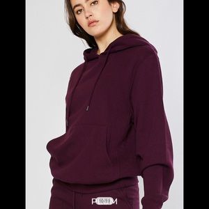 Plum boyfriend fit sweatshirt with hoodie